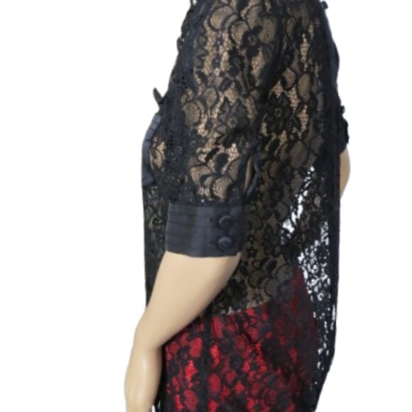 Marc Jacobs Black Sheer Lace Top - Picture 3 of 7
